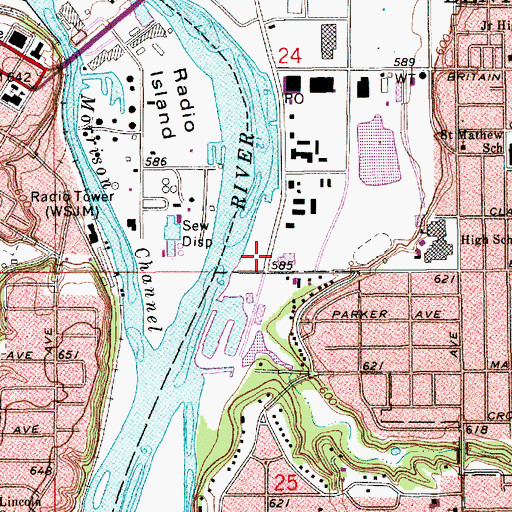 Topographic Map of Riverview Park, MI