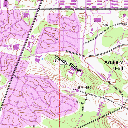 Topographic Map of Welch Ridge, CA