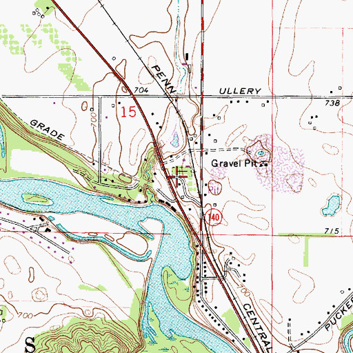 Topographic Map of Johnson Cemetery Historical Marker, MI