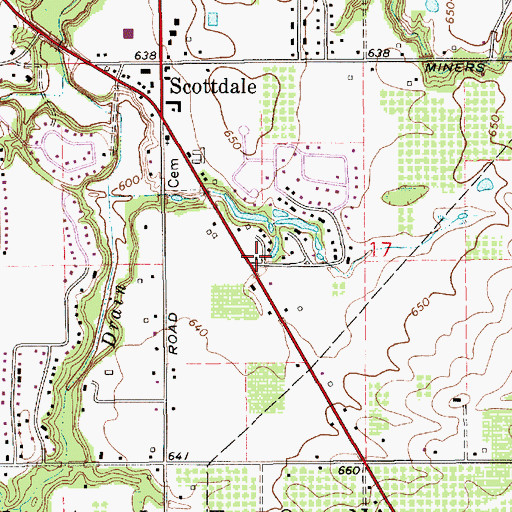 Topographic Map of Brant Cemetery, MI