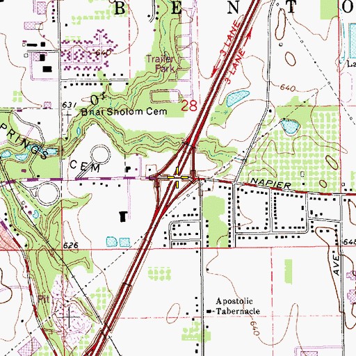 Topographic Map of Interchange 30, MI