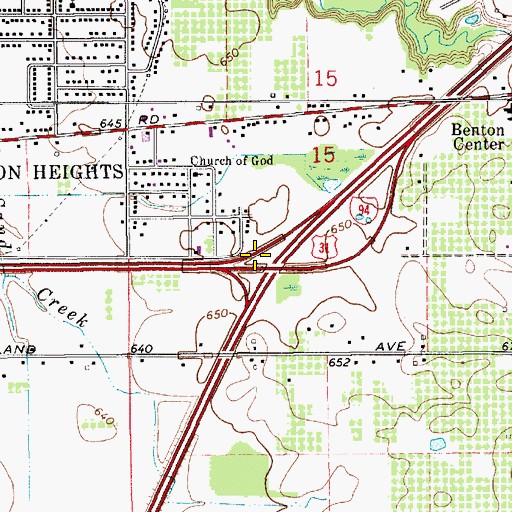 Topographic Map of Interchange 33, MI