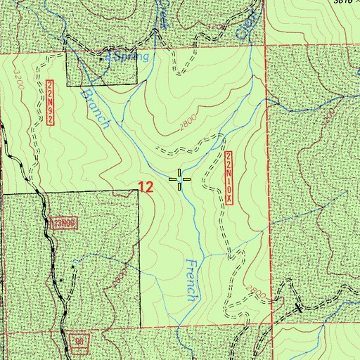 Topographic Map of West Branch French Creek, CA