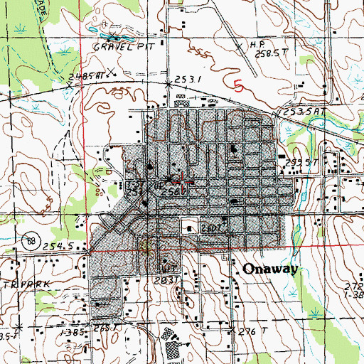 Topographic Map of Onaway Fire Department, MI