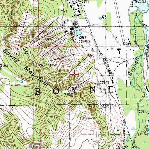 Topographic Map of Stein's Mambo Ski Trail, MI