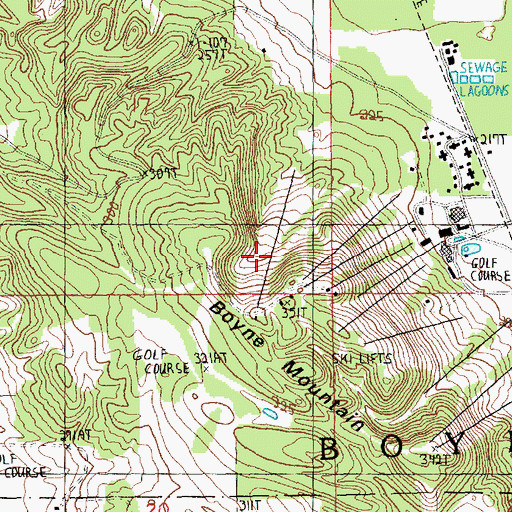 Topographic Map of Chmielewski Ski Trail, MI