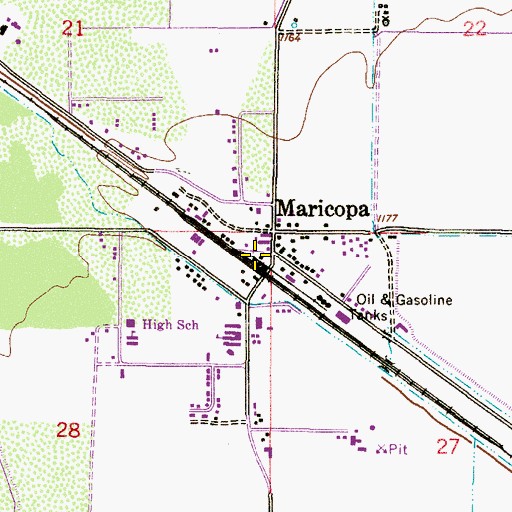 Topographic Map of Maricopa Railroad Station, AZ
