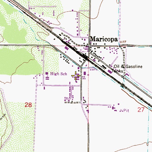 Topographic Map of Maricopa Unified School, AZ