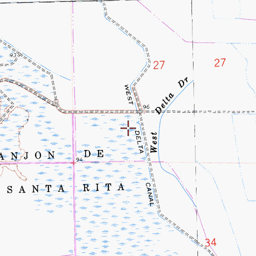 Topographic Map of West Delta Canal, CA