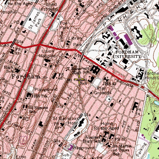 Topographic Map of Flood Triangle, NY