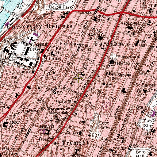 Topographic Map of Morris Garden, NY