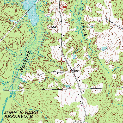 Topographic Map of Kerr Lake State Recreation Area, NC