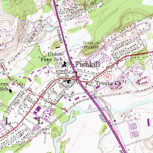 Topographic Map of First Reformed Church of Fishkill, NY