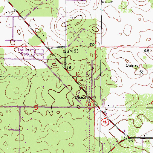 Topographic Map of Seven Rivers Christian School, FL