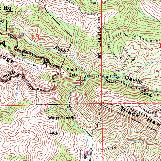 Topographic Map of West Fork Sycamore Creek, CA