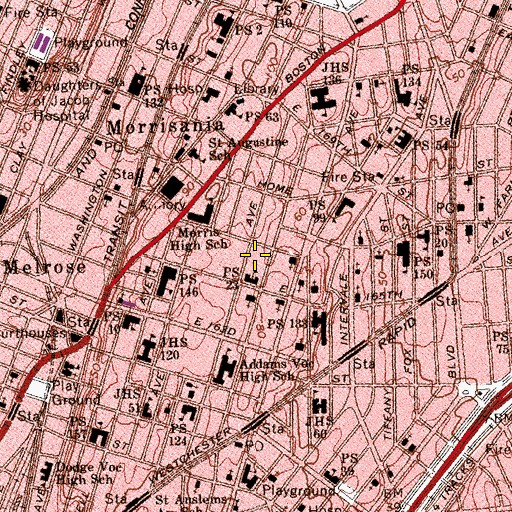 Topographic Map of Basil Behagen Playground, NY
