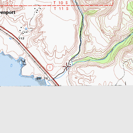Topographic Map of West Liddell Creek, CA