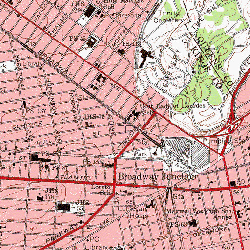 Topographic Map of Hull Street Garden, NY
