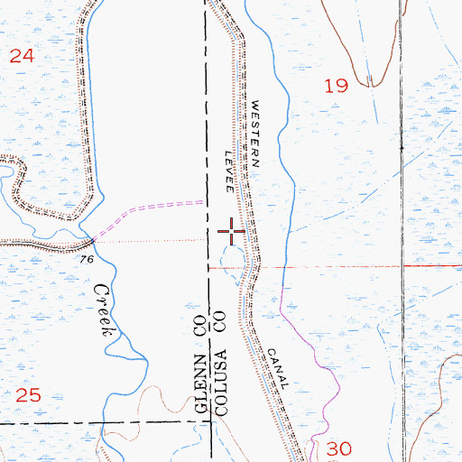 Topographic Map of Provident Western Canal, CA