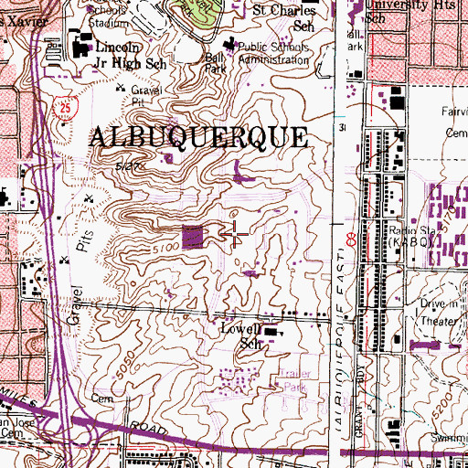 Topographic Map of University of New Mexico Stadium, NM