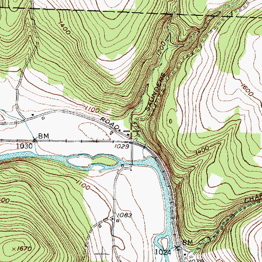 Topographic Map of Saunders School (historical), NY