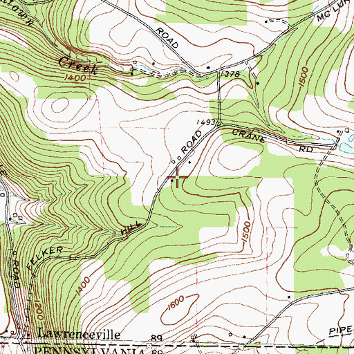 Topographic Map of Gillett School (historical), NY