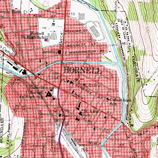 Topographic Map of First Universalist Church, NY