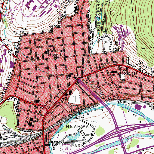 Topographic Map of Main Street Baptist Church, NY