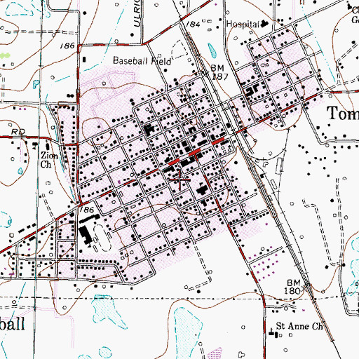 Topographic Map of Tomball Police Department, TX