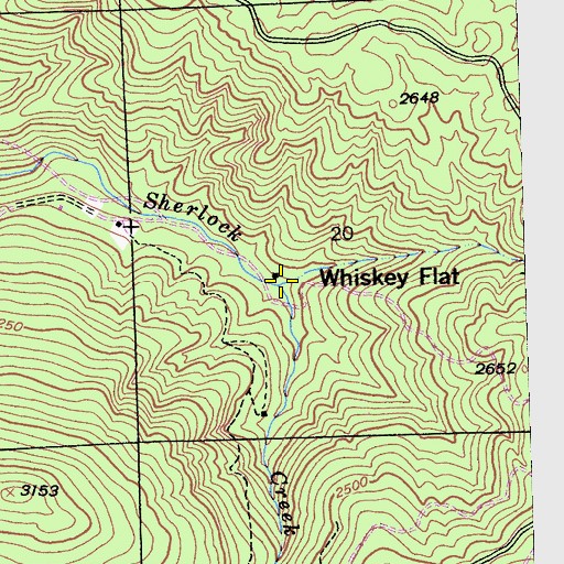 Topographic Map of Whiskey Flat, CA
