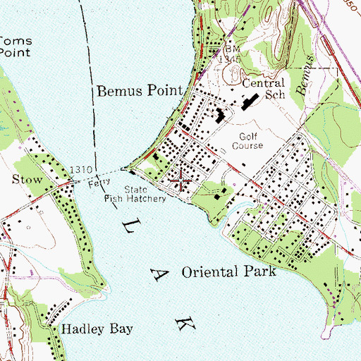 Topographic Map of Bemus Point Hatchery (historical), NY