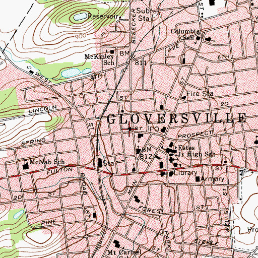 Topographic Map of Bleecker Street Church of Christ, NY
