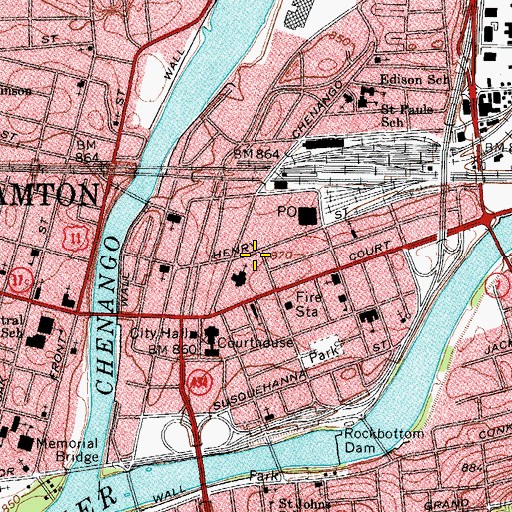 Topographic Map of Goodyear Building, NY