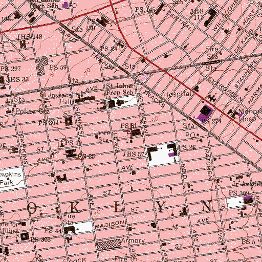 Topographic Map of Eleanor Roosevelt Playground, NY
