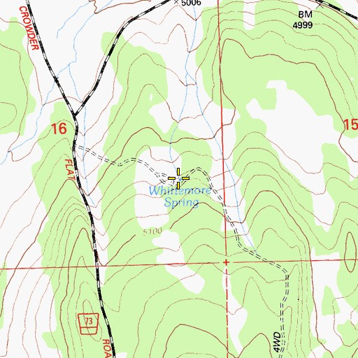 Topographic Map of Whittemore Spring, CA