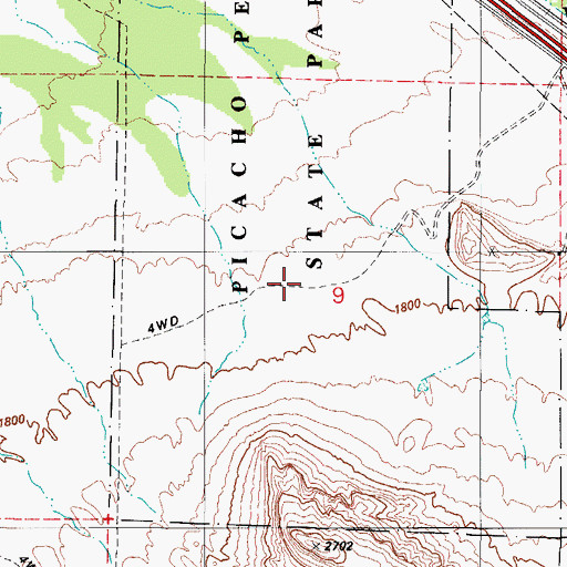 Topographic Map of Picaclo Peak Nature Trail, AZ