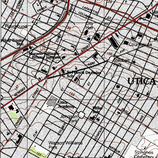 Topographic Map of Saint Francis De Sales Roman Catholic Church, NY