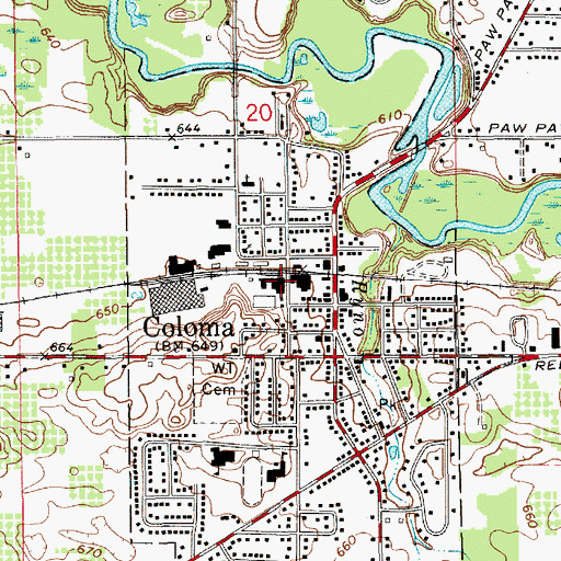 Topographic Map of North Middle School, MI