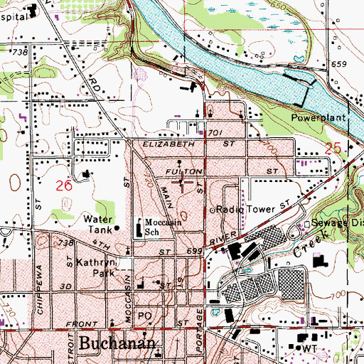 Topographic Map of New Good Hope Baptist Church, MI