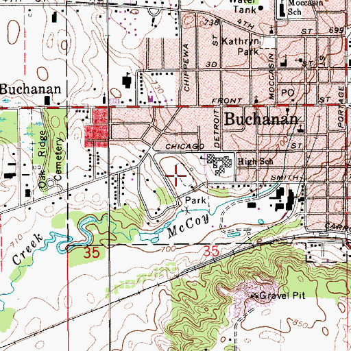 Topographic Map of Memorial Field, MI