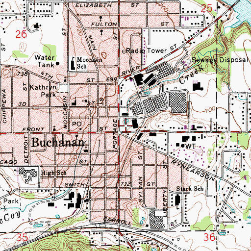 Topographic Map of McCoy Pond Park, MI