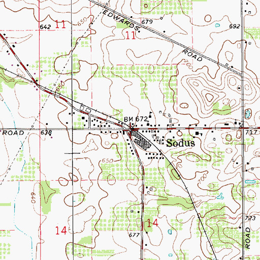 Topographic Map of Sodus Station (historical), MI