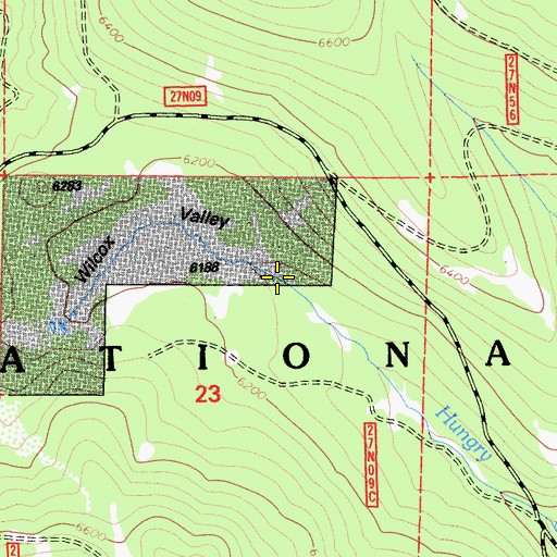 Topographic Map of Wilcox Valley, CA