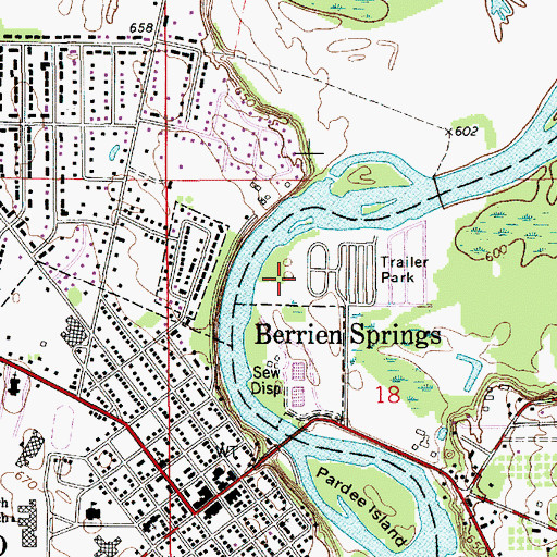 Topographic Map of Shamrock Park, MI