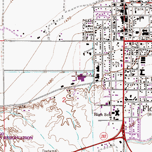 Topographic Map of Florence Community Healthcare Facility, AZ