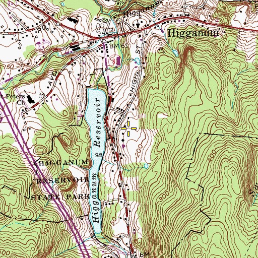 Topographic Map of Higganum Census Designated Place, CT