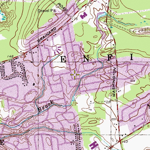 Topographic Map of Sherwood Manor Census Designated Place, CT