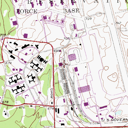 Topographic Map of Loring AFB Census Designated Place, ME
