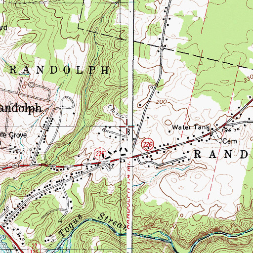 Topographic Map of Randolph Census Designated Place, ME