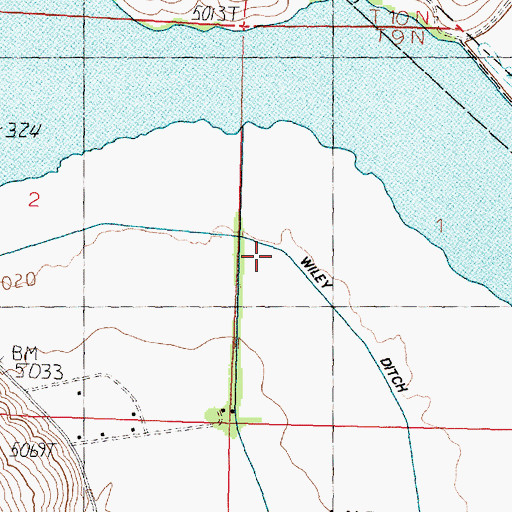 Topographic Map of Wiley Ditch, CA